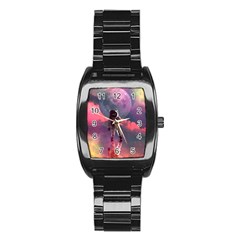 Aesthetic Astronautics Atmosphere Blue Clouds Cosmos Fantasy Galaxy Stainless Steel Barrel Watch by Cendanart