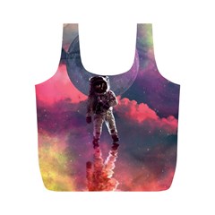 Aesthetic Astronautics Atmosphere Blue Clouds Cosmos Fantasy Galaxy Full Print Recycle Bag (m) by Cendanart