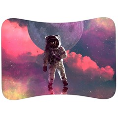 Aesthetic Astronautics Atmosphere Blue Clouds Cosmos Fantasy Galaxy Velour Seat Head Rest Cushion by Cendanart