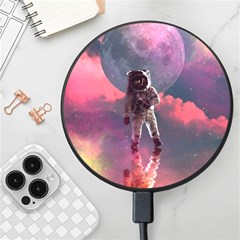 Aesthetic Astronautics Atmosphere Blue Clouds Cosmos Fantasy Galaxy Wireless Fast Charger(black) by Cendanart