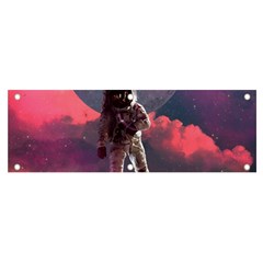 Aesthetic Astronautics Atmosphere Blue Clouds Cosmos Fantasy Galaxy Banner And Sign 6  X 2  by Cendanart