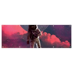 Aesthetic Astronautics Atmosphere Blue Clouds Cosmos Fantasy Galaxy Banner And Sign 12  X 4  by Cendanart