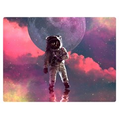 Aesthetic Astronautics Atmosphere Blue Clouds Cosmos Fantasy Galaxy Premium Plush Fleece Blanket (extra Small) by Cendanart