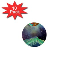 Psychedelic Universe Color Moon Planet Space 1  Mini Buttons (10 Pack)  by Cendanart