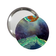 Psychedelic Universe Color Moon Planet Space 2 25  Handbag Mirrors by Cendanart