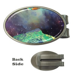 Psychedelic Universe Color Moon Planet Space Money Clips (oval) 