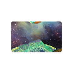 Psychedelic Universe Color Moon Planet Space Magnet (name Card) by Cendanart