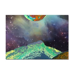 Psychedelic Universe Color Moon Planet Space Sticker A4 (100 Pack) by Cendanart