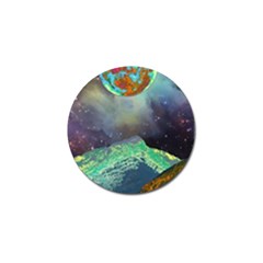 Psychedelic Universe Color Moon Planet Space Golf Ball Marker (4 Pack) by Cendanart