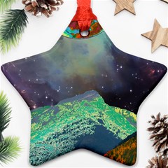 Psychedelic Universe Color Moon Planet Space Star Ornament (two Sides) by Cendanart