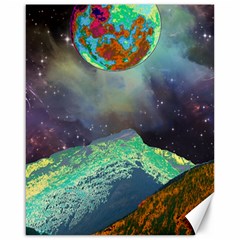 Psychedelic Universe Color Moon Planet Space Canvas 16  X 20  by Cendanart