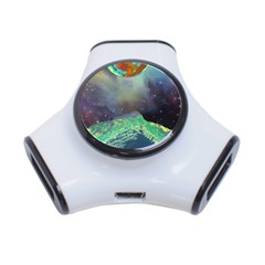 Psychedelic Universe Color Moon Planet Space 3-port Usb Hub by Cendanart