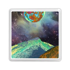 Psychedelic Universe Color Moon Planet Space Memory Card Reader (square) by Cendanart