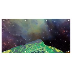 Psychedelic Universe Color Moon Planet Space Banner And Sign 8  X 4  by Cendanart