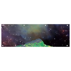 Psychedelic Universe Color Moon Planet Space Banner And Sign 9  X 3  by Cendanart