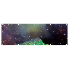 Psychedelic Universe Color Moon Planet Space Banner And Sign 12  X 4  by Cendanart