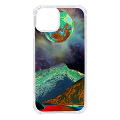 Psychedelic Universe Color Moon Planet Space Iphone 14 Tpu Uv Print Case by Cendanart