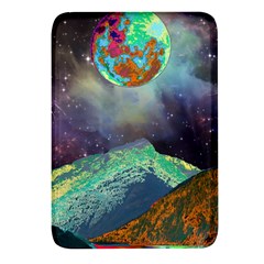 Psychedelic Universe Color Moon Planet Space Rectangular Glass Fridge Magnet (4 Pack) by Cendanart