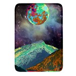 Psychedelic Universe Color Moon Planet Space Rectangular Glass Fridge Magnet (4 pack) Front