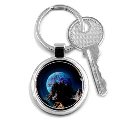 Aesthetic Psychedelic Drawings Art Acid Space Key Chain (round) by Cendanart