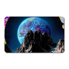 Aesthetic Psychedelic Drawings Art Acid Space Magnet (rectangular) by Cendanart