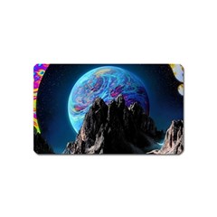 Aesthetic Psychedelic Drawings Art Acid Space Magnet (name Card) by Cendanart