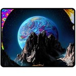 Aesthetic Psychedelic Drawings Art Acid Space Two Sides Fleece Blanket (Medium) 58.8 x47.4  Blanket Front