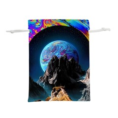 Aesthetic Psychedelic Drawings Art Acid Space Lightweight Drawstring Pouch (m) by Cendanart