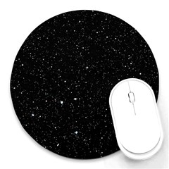 Sky Black Star Night Space Edge Super Dark Universe Round Mousepad by Cendanart