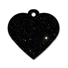 Sky Black Star Night Space Edge Super Dark Universe Dog Tag Heart (one Side) by Cendanart