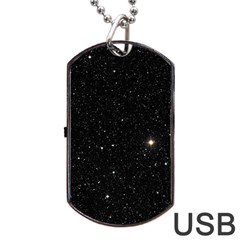 Sky Black Star Night Space Edge Super Dark Universe Dog Tag Usb Flash (one Side) by Cendanart