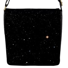 Sky Black Star Night Space Edge Super Dark Universe Flap Closure Messenger Bag (s) by Cendanart