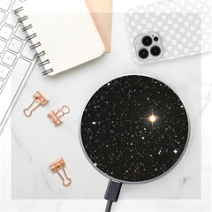 Sky Black Star Night Space Edge Super Dark Universe Wireless Fast Charger(white) by Cendanart