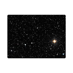 Sky Black Star Night Space Edge Super Dark Universe Premium Plush Fleece Blanket (mini) by Cendanart