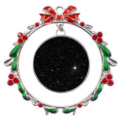 Sky Black Star Night Space Edge Super Dark Universe Metal X mas Wreath Ribbon Ornament by Cendanart