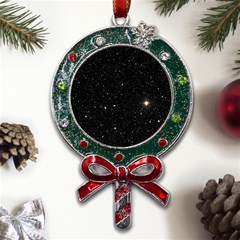 Sky Black Star Night Space Edge Super Dark Universe Metal X mas Lollipop With Crystal Ornament by Cendanart