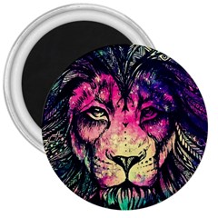 Psychedelic Lion 3  Magnets by Cendanart