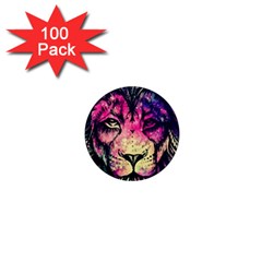 Psychedelic Lion 1  Mini Magnets (100 Pack)  by Cendanart