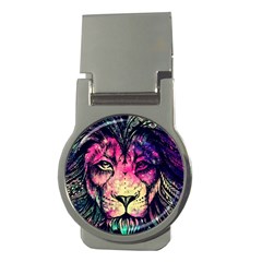 Psychedelic Lion Money Clips (round)  by Cendanart