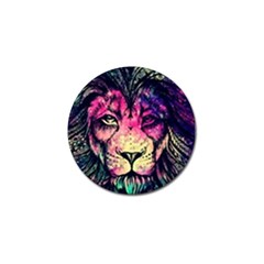 Psychedelic Lion Golf Ball Marker by Cendanart