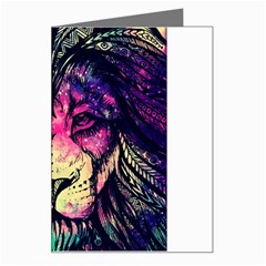 Psychedelic Lion Greeting Card by Cendanart