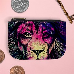 Psychedelic Lion Mini Coin Purse by Cendanart