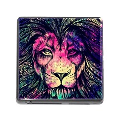 Psychedelic Lion Memory Card Reader (square 5 Slot) by Cendanart