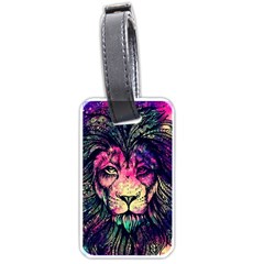 Psychedelic Lion Luggage Tag (one Side) by Cendanart