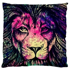 Psychedelic Lion Large Cushion Case (two Sides) by Cendanart