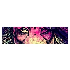 Psychedelic Lion Oblong Satin Scarf (16  X 60 ) by Cendanart