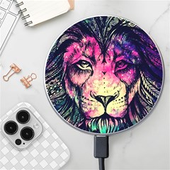 Psychedelic Lion Wireless Fast Charger(white) by Cendanart