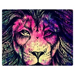 Psychedelic Lion Premium Plush Fleece Blanket (medium) by Cendanart