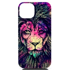 Psychedelic Lion Iphone 14 Black Uv Print Case by Cendanart