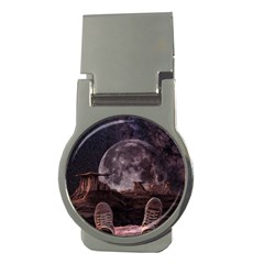 In The Cosmos Moon Sci-fi Space Sky Money Clips (round)  by Cendanart